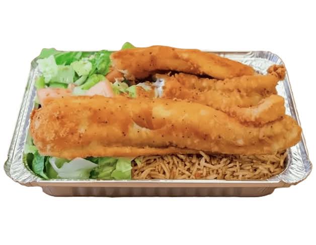 6 Pcs Jumbo Shrimp Over Rice & Salad & Soda