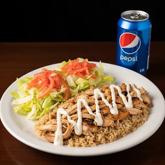 2 Pcs Grill Chicken Over Rice & Salad & Soda